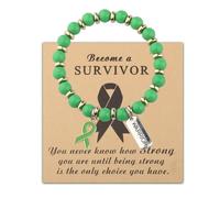 Gzrlyf Liver Cancer Awareness Bracelet Green Awareness Bracelet Lymphoma Cancer Survivor Gift Kidney Disease Lyme Disease Jewelry, M, Stainless Steel, no gemstone