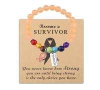 Gzrlyf Orange Cancer Ribbon Bracelet Leukemia Awareness Bracelet MS Kidney Cancer Survivor Gift Leukemia Jewelry, M, Stainless Steel, no gemstone