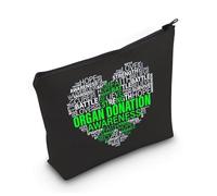 Gzrlyf Organ Donation Awareness Makeup Bag Organ Transplant Gift Kidney Donor Gift Organ Donor Zipper Pouch, ORGAN DONATION AWARENESS, Fashion