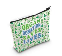 Gzrlyf Organ Donation Saves Lives Makeup Bag Organ Transplant Awareness Kidney Donor Gift Organ Donor Zipper Pouch, SAVES LIVES, Fashion