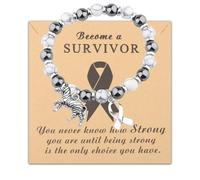 Gzrlyf Rare Disease Awareness Bracelet Zebra Awareness Gift Neuroendocrine Carcinoid Cancer Jewelry Rare Cancer Zebra Bracelet, M, Stainless Steel, no gemstone