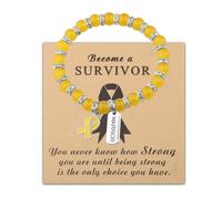 Gzrlyf Sarcoma Awareness Bracelet Yellow Ribbon Inspirational Bracelet For Bone Cancer Ewing Sarcoma Endometriosis Bladder Cancer Gift, M, Stainless Steel, no gemstone
