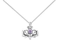 Gzrlyf Scottish Thistle Necklace For Women Scotland Souvenirs Gift Scottish Thistle Pendant Jewelry, moderate, Stainless Steel, No Gemstone