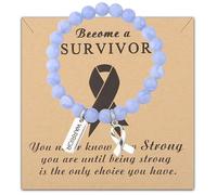 Gzrlyf Stomach Cancer Awareness Bracelet Gastric Cancer Bracelet Esophageal Cancer Warrior Support Gift Survivor Jewelry, M, Stainless Steel, no gemstone