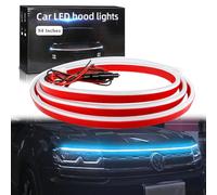 GZRUICA Car Hood Light Strip 240CM Ice Blue Exterior LED Strip for Hood Flexible Waterproof Dynamic Scan DC12V Daytime Running Lights for Cars, SUVs, Trucks