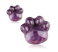 GZRXIOUS 2 Pcs Cat-Amethyst Crystals and Healing Stones, Natural Stone for Anxiety Relief, Emotional Balance & Positive Energy, Healing Crystals Gift, Unique Gift for Crystal Cat Lovers