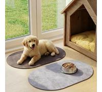 GZRXIOUS 2 x Bowl Mat Dog Diatomaceous Earth Super Absorbent Quick Drying Dog Bowl Mat Water-binding Diatomaceous Earth Bowl Mat Non-Slip Feeding Bowl Mat Dog for Dogs Cats 50 x 30 cm