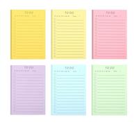 GZRXIOUS 6 PCS Lined Sticky Notes Set, 300 Sheets Pastel Sticky Note with Lines, to Do List Notes Pads, Self Adhesive Memo Note for Planner, School, Office, Study and Daily Reminders