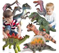 Gzsbaby 8 PCS Jumbo Dinosaur Toys for Kids Toddler 3-5, Realistic Dinosaur Toys for Kids - Large Dino Playset for Boys and Girls 3 4 5 6 7 Year Old Children Birthday