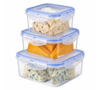 Gzsekken 3 Pack Cheese Container with Lid - Fridge Storage Box Stackable BPA-Free Organizer for Butter Cracker Cold Food Saver