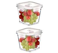 Gzsekken 800ml Square Glass Food Storage Containers Set of 2,Glass Soup Container with Airtight Lids,Glass Meal Prep Containers,Leak Proof Salad Bowl Soup Bowls Jars, Microwave & Dishwasher Safe