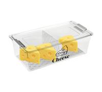 Gzsekken Cheese Container for Fridge,Large Storage Box with Airtight Lid,Fridge Storage Organizers for Cheese Chunks & Slices, Cheese Dish,BPA Free Clear Fresh Saver Keeper Box