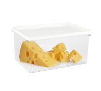Gzsekken Cheese Storage for Fridge,Airtight Fridge Storage Cheese Container with Lid, Large Capacity Fresh Food Box,Freshness Box for Various Kitchen Food Organizers, 2200ml - Clear