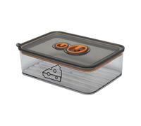 Gzsekken Cheese Storage for Fridge, Clear Cheese Box with Airtight Lid and Time Recording, 1.25L Plastic Fridge Storage Containers for Fresh Dairy, Chunks & Slices, Fresh Food Keeper, BPA-Free(Grey)