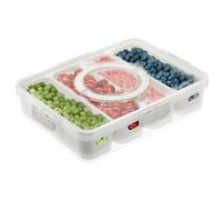 Gzsekken Fridge Storage Containers, Fruit Storage Containers with Lid & Drainable Baskets, Airtight Fridge Organisers for Fruit Salad Vegetables,Dishware Safe Kitchen Keeper Picnic Party