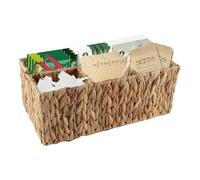 Gzsekken Garden Tool Storage Garden Tool Box with Handle, Natural Woven Decorative Garden Trug 3+1 Compartment tidy Caddy Small Storage Baskets for Gardening, Harvesting, Picnics & Indoor Outdoor Use