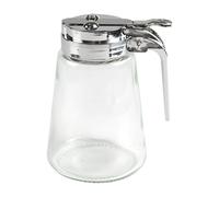 Gzsekken Honey Dispenser No Drip Glass Syrup Dispenser with Lid 200 ml Pouring Honey Jar Glass Coffee Station Accessories for Coffee Bar Salad Cooking