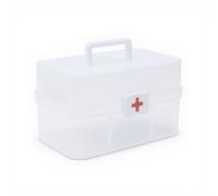 Gzsekken Medicine Storage Box 3-Layer 12L First Aid Box Empty, Clear Medicine Organiser with Lockable Lid and Handle, First Aid Kit Home Organiser for Family, Office or Outdoor Travel