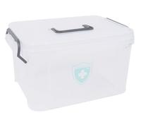 Gzsekken Medicine Storage Box with Handle - 2 Layer Clear BPA Free Medicine Box Clip Locked First Aid Organiser for Home, Outdoor