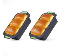 Gzsekken Silicone Loaf Tin,Silicone Bread Loaf Tin,2lb Loaf Pan, Non Stick Baking Moulds for Loaves Cakes Professional Baking Pan Oven Air Fryer Grey -Set of 2 Rectangle