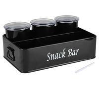 Gzsekken Snack Storage,3 Pack Biscuit & Candy Jar with Airtight Lid,Metal Vintage Biscuit Storage Container Snack Holder,Food Cupboard Pantry Storage and Organiser for Nuts Crisp,Dry Food-1 L-Black
