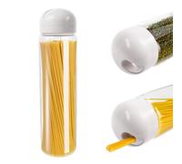 Gzsekken Spaghetti Storage Jar,Glass Spaghetti Pasta Storage Container with Lids 1400ml Tall Clear Airtight Food Storage Jar,Kitchen Storage Jars Pantry Storage Container for Noodles Flour Cereal