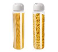 Gzsekken Spaghetti Storage Jar,Glass Spaghetti Pasta Storage Container with Lids 1400ml Tall Clear Airtight Food Storage Jar,2 Pack Kitchen Storage Jars Pantry Storage Container for Noodles Cereal