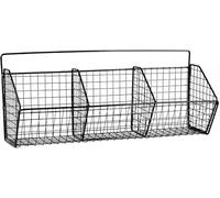 Gzsekken Wall-Mounted Hanging Kitchen Storage Baskets,Metal Storage Baskets with 3 Sections Wire Basket Kitchen No Drilling Adhesive Basket Organiser Crisp for Shower Bathroom,Black