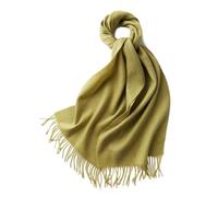 GZSLKSCD 190 * 32CM Red/Pink Wool Ladies Scarves With Tassels, Warm Plaid Blanket Scarves, Winter Long Grid Shawls And Wraps (Mustard Green 32 * 190CM)