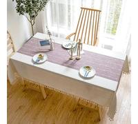 GZSLKSCD Fashion Stripe Designs Solid Decorative Linen Tablecloth With Tassels Rectangular W Dining Table Cover Tea Table Cloth-Sky Blue-90x90cm (Auburn 140x180cm)