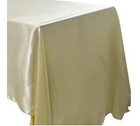 GZSLKSCD Rectangle Satin Tablecloth Overlays Wedding Banquet Tapete Home Dining Table Cover Christmas Halloween Birthday Table Cloth-White,145X180CM (Champagne 145X320CM)
