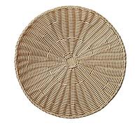 GZSLKSCD Round Farmhouse Style Placemats|Washable Durable PP Table Mats Woven Place Mats|Coffee Tea Mat For Dining Kitchen Decor,Light Brown,38cm-8pcs (Beige 30cm(11.8in) 1PCS)