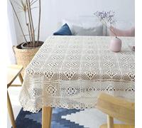 GZSLKSCD Vintage Lace Tablecloth Wedding Party Decoration Semi-transparent Tablecloth Embroidery (Color : D, Size : 85x85cm) (D 140x140cm)