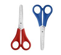 GZSYWZ 2 Pcs Kids Safety Scissors - Blunt Tip Children Preschool Craft Scissors with CM-Scale for Home School (Blue+Red)