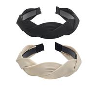 GZSYWZ 2pcs Women Hair Bands Bow Woven Hair Bands Crossed with Teeth Hair Accessories Soft and Comfortable Stretchy Fabric for Casual Makeup Bath Yoga Suitable for Girls Gifts Women Headbands