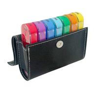 GZSYWZ 7 Day Pill Organiser 4 Times a Day 28 Large Compartments Portable Daily Pill Box with PU Leather Case for Medicines Vitamins Fish Oils Supplements and Health Products