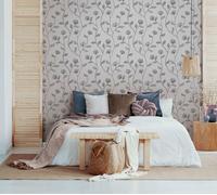 GZSZ non-woven wallpaper floral flowers grey silver metallic 34802 (3,49£/1qm)