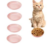GZTFPQ Cat Food Bowls Low-Sided Whisker Stress Free Anti Regurgitation 4Pcs