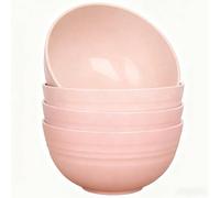 GZTFPQ Cereal Bowls Set of 4, Pink Plastic Bowls for Adult Daily Use