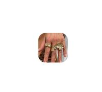GZUQRSK Gold Chunky Rings for Women Adjustable Pearl Flower Ring Sets Crystal Knuckle Ring Gold Stacking Statement Rings for Women, Metal, No Gemstone