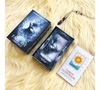 GZXINKE Dark Fantasy Tarot Deck, Blue and White Gothic Art Collection, 78 Cards Paper Set, Spiritual Guidance Oracle, Ages 14+