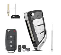 GZXNKEY For VW Key Fob Upgrade Key Case 3 Buttons For Volkswagen VW Golf MK6 Caddy Transporter T6 Tiguan Polo Skoda Octavia VW UP Key DIY Replacement VW Key Fob Case with Pin Removal Tool