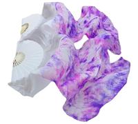 GZXXB Belly Dancing Fan Artificial Gradient Tie Dyed Belly Dance Fan Veil 150/180cm /210 Long Fans Uso Apto Para Dancer Practice Stage Performance(15,150cm(59 Inch))