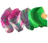 GZXXB Belly Dancing Fan Artificial Gradient Tie Dyed Belly Dance Fan Veil 150/180cm /210 Long Fans Uso Apto Para Dancer Practice Stage Performance(04,150cm(59 Inch))