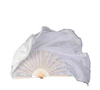 GZXXB Belly Dancing Fan Artificial Plain White Fan Veil Belly Fans Dancing Performance Stage Silk Color(36cm 50cm)