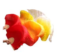 GZXXB Belly Dancing Fan Artificial Silk Belly Dance Fan Real Veils Left+right(17,S-120cm-1pair(2pcs))