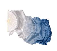 GZXXB Belly Dancing Fan Artificial Silk Belly Dance Veil Long Fan Hand Dye Women Bellydance Props(03,150cm(59 Inch))