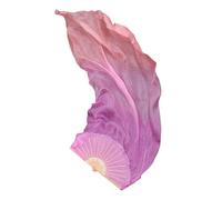 GZXXB Belly Dancing Fan Artificial Silk Belly Dance Veil Long Fan Hand Dye Women Bellydance Props(05,150cm(59 Inch))
