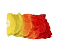 GZXXB Belly Dancing Fan Artificial Silk Belly Dance Veil Long Fan Hand Dye Women Bellydance Props(06,150cm(59 Inch))