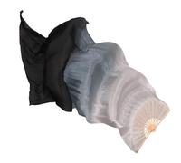 GZXXB Belly Dancing Fan Artificial Silk Belly Dance Veil Long Fan Hand Dye Women Bellydance Props(14,150cm(59 Inch))